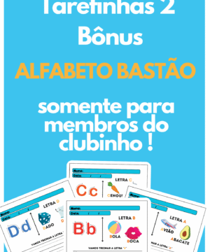 📚 Apostila  Alfabeto Bastão VOL. 02– Clubinho Exclusivo ✏️