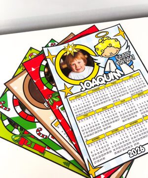 Calendário de Natal 2026 Editável Personalizado para Imprimir