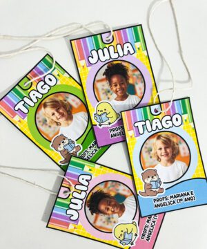 Crachás de Pescoço Editáveis – Identificação Escolar Infantil