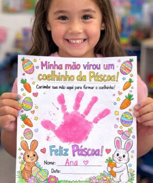 Atividade de Páscoa Minha mão é um coelhinho