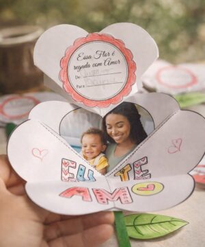 Dia das Mães – Dobradura Flor com Foto (Atividade para Imprimir em PDF)